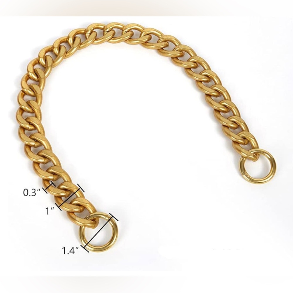 Heavy Chunky Aluminum Metal Purse Bag Chains Strap (Gold) - Picture 2 of 6